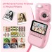 GREENKINDER Appareil Photo Instantané Enfant, 3.0" Grand Écran 14 MP Appareil Photo Enfant avec Carte de 32 Go & Papier d'impression, Appareil Photo Numérique Enfant Cadeau pour Enfants 3-12 Ans, Rose