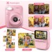 GREENKINDER Appareil Photo Instantané Enfant, 3.0" Grand Écran 14 MP Appareil Photo Enfant avec Carte de 32 Go & Papier d'impression, Appareil Photo Numérique Enfant Cadeau pour Enfants 3-12 Ans, Rose