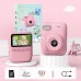 GREENKINDER Appareil Photo Instantané Enfant, 3.0" Grand Écran 14 MP Appareil Photo Enfant avec Carte de 32 Go & Papier d'impression, Appareil Photo Numérique Enfant Cadeau pour Enfants 3-12 Ans, Rose